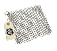 JAXX ROADHOUSE Pulitore in acciaio inox in rete morbida per pentole, griglie e mani, detergente per anelli Dutch Oven,lavabile in lavastoviglie,detergente flessibile in ghisa,cura durevole in ghisa