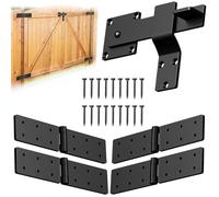 JAXYOOM Set di cerniere e chiavistelli per cancelli di recinzione, resistenti, 4 pezzi, cerniera nera a 270 gradi e kit regolabile per esterni, giardino, cortile, fienile, capannone, porte in legno