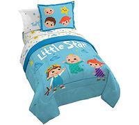 Jay Franco CoComelon Little Star 7 Piece Full Size Bed Set - Includes Comforter & Sheet Set - Bedding Features JJ, YoYo, & Tomtom - Super Soft Fade Resistant Microfiber (Official CoComelon Product)