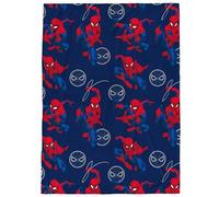 Jay Franco Coperta per bambini Marvel Spiderman, 130 x 150 cm, morbida e accogliente, in pile, per camera da letto e divano, prodotto con licenza ufficiale, blu