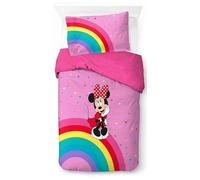 Jay Franco Disney Minnie Mouse Rainbow 100% cotone set copripiumino singolo - include federa 50 x 70 cm