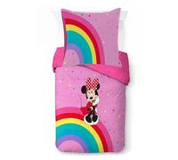 Jay Franco Disney Minnie Mouse Rainbow 100% cotone set copripiumino singolo - include federa 80 x 80 cm