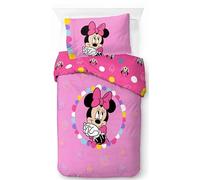 Jay Franco Disney Topolina Rosa 100% Cotone Set Copripiumino Singolo - Include Federa 50 x 70 cm