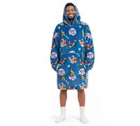 Jay Franco Disney Topolino Coperta indossabile per adulti - Coperta con cappuccio, tasca e orecchie 3D, fodera in sherpa, pile morbido e avvolgente, licenza ufficiale, blu, 34x38