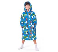 Jay Franco Disney Toy Story Coperta indossabile per bambini - Coperta con cappuccio, tasca e orecchie 3D, fodera in sherpa, pile morbido e avvolgente, licenza ufficiale, blu, 24x32