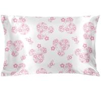 Jay Franco Federa in raso Disney Minnie Mouse - Dimensioni standard 50 x 75 cm, morbida come la seta, rosa floreale Premium federa per cuscino