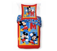 Jay Franco Kids Disney Topolino - Set Copripiumino Biancheria da Letto Super Morbida 100% Cotone con Federa, Prodotto con Licenza Ufficiale, Rosso, 2 Pezzi Singolo