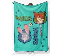 Jay Franco Kids Disney Zootopia Coperta morbida - 130x150 cm, morbida e avvolgente in pile per la camera da letto e il divano, prodotto con licenza ufficiale, verde