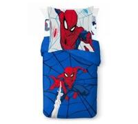 Jay Franco Kids Marvel Spider-Man Include un lenzuolo e una federa - Biancheria da letto morbida e confortevole per la decorazione della camera, prodotto con licenza ufficiale, blu, 3 pezzi singolo