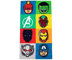 Jay Franco Marvel Avengers Pop 86cm x 162cm Grande Asciugamano da Spiaggia in 100% Cotone/Telo Mare