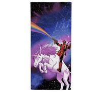 Jay Franco Marvel Deadpool asciugamano per bagno, spiaggia e piscina, unicorno spaziale, 71 cm x 147 cm