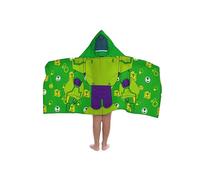 Jay Franco Marvel Iron Man e i Suoi Fantastici Amici Iron Hulk - Telo a Mantella con Cappuccio 56 × 130 cm per Bambini, Super Morbido per Bagno, Spiaggia, Prodotto con Licenza Ufficiale, Verde