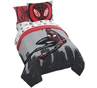 Jay Franco Marvel Miles Morales New Kid 5 Piece Twin Bed Set - Includes Comforter & Sheet Set Bedding - Super Soft Fade Resistant Microfiber (Official Marvel Product)