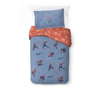 Jay Franco Marvel Spiderman Set copripiumino singolo per bambini - Biancheria da letto morbidissima in cotone 100% con federa, prodotto con licenza ufficiale, color ardesia, set da 2 pezzi
