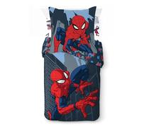 Jay Franco Marvel Spiderman - Set copripiumino super morbido per bambini, con copripiumino, lenzuolo e federa, solo copripiumino (imbottitura non inclusa), colore: blu scuro, 3 pezzi