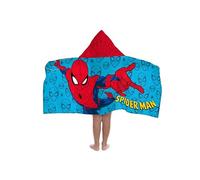 Jay Franco Marvel Spiderman - Telo a Mantella con Cappuccio 56 × 130 cm per Bambini, Super Morbido per Bagno, Spiaggia, Piscina e Viaggio, Prodotto con Licenza Ufficiale, Blu