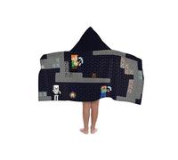 Jay Franco Minecraft Creeper Steve Alex - Telo a Mantella con Cappuccio 56 × 130 cm per Bambini, Super Morbido per Bagno, Spiaggia, Piscina e Viaggio, Prodotto con Licenza Ufficiale, Grigio
