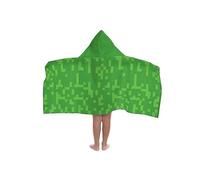 Jay Franco Minecraft Creeper - Telo a Mantella con Cappuccio 56 × 130 cm per Bambini, Super Morbido per Bagno, Spiaggia, Piscina e Viaggio, Prodotto con Licenza Ufficiale, Verde