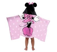Jay Franco Minnie Mouse - Poncho Telo Avvolgente con Cappuccio 56 x 130 cm, 100% Cotone, per Bambini