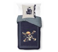 Jay Franco Netflix Set copripiumino singolo per bambini - Biancheria da letto super morbida in 100% cotone con federa, prodotto con licenza ufficiale, blu navy, set da 2 pezzi