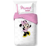 Jay Franco Set copripiumino singolo, 100% cotone, con federa per cuscino da 50 x 70 cm, motivo Disney Minnie