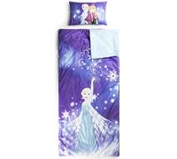Jay Franco Set Sacco a Pelo e Cuscino Disney Frozen - Comodo Sacco Nanna da Viaggio con Manico, Ideale per Gite Scolastiche e Pigiama Party