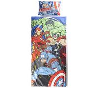 Jay Franco Set Sacco a Pelo e Cuscino Marvel Avengers - Comodo Sacco Nanna da Viaggio con Manico, Ideale per Gite Scolastiche e Pigiama Party