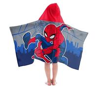 Jay Franco Spider-Man - Poncho Telo Avvolgente con Cappuccio 56 x 130 cm, 100% Cotone, per Bambini