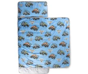 Jay Franco Stuoia per Dormire Monster Jam Trucks con Cuscino e Coperta Inclusi - Sacco a Pelo in Microfibra per Asilo, Scuola o Pigiama Party