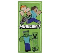 Jay Franco Telo Mare Kids Minecraft 100% Cotone - 71 x 147 cm, Morbidissimo, per Bagno, Piscina e Viaggio, Prodotto con Licenza Ufficiale, Verde