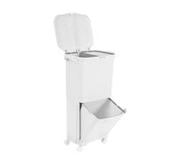 JAYEUW Trio - Pattumiera verticale, 45 l, grande capacità, con 2 coperchi, apertura a 45°, con 4 ruote