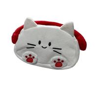 JAYIOLA Astuccio per Matite Custodia per Penne Sacchetto Portatutto E Contenitore di Cancelleria in Soffice Peluche con di Gatto Adatto a Bambini E Adult, Rosso Bianco