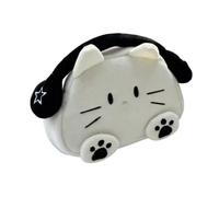 JAYIOLA Astuccio per Matite Custodia per Penne Sacchetto Portatutto E Contenitore di Cancelleria in Soffice Peluche con di Gatto Adatto a Bambini E Adult, Bianco Nero