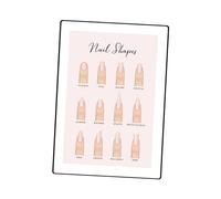 JAYIOLA Poster con Guida Alla Forma Delle Unghie per Nail Art Fai Da Te - Elegante Decorazione Da Parete 30x40 Cm, B