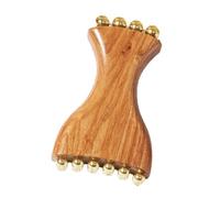 JAYIOLA Strumento Gua Sha Massaggiatore Facciale Utensile Guasha Pettine per Viso Strumento di Bellezza in Legno E Rame per Massaggio Delicato Adatto a Uomini, Colore Del Legno