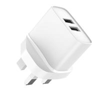 Jaym, Caricabatterie doppio USB-A 12 W 2,4A spina UK e Dubai, Bianco