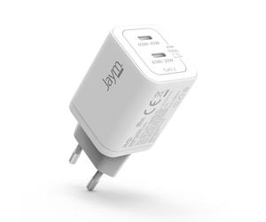 JAYM Caricabatterie USB C 65W GaN Ricarica Rapida PD PPS per iPhone 17 16 15, Samsung Galaxy S26 S25 S24, Xiaomi, Google iPad, PC portatile compatto, certificato GRS - Bianco