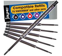 Jaymo - 6 - Ricariche per penna a sfera Nero Waterman® compatibili. Inchiostro tedesco a scrittura liscia con punta media da 7 mm. Confrontare con l'articolo Waterman® # S0791030