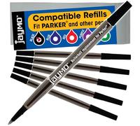 Jaymo Ricambio per Parker Quink 1950323 - Misura 116 mm di lunghezza - Ricarica per penna roller - 6 nero