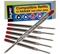 Jaymo - Ricambio per penna a sfera Parker 30525PP/30526PP, 98 mm di lunghezza, confezione da 6, colore: rosso
