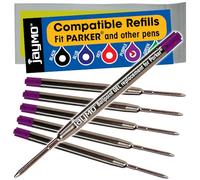 Jaymo - Ricarica di ricambio per penna a sfera Parker 30525PP/30526PP e Bastion, 98 mm di lunghezza, confezione da 6, colore: Viola