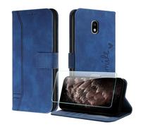 JayModCase Cover per Samsung Galaxy J330 / J3 2017 / J3 Pro, Flip In Pelle PU Custodia con Pellicola Protettiva Supporto Slot Schede Protezione Integrale Chiusura Magnetica per Galaxy J3 2017 (Blu)