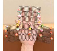 Jayne Hughes Novaspire Stretchable Invisible Wire Hair Comb Clips, U Shape Hair Finishing Fixer Comb Hairs Pin, Easy Bangs & Updos, Conquer Hairs (Style C (6PCS))