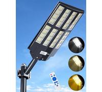 JAYNLT 5500W Lampione Solare Led Esterno, 3000K/4000K/6500K 400000LM lampione solare potente dal tramonto all'alba, Impermeabile Led Lampioni da esterni con sensore movimento per garage, cortile
