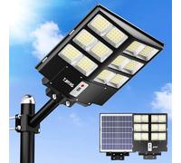 JAYNLT Y-2000W Lampione Solare Led Esterno, 60000LM 6500K Lampada Stradale Solare con Sensore Movimento, IP67 Impermeabile Faro Stradale con Pannello Solari Cortile, Garage