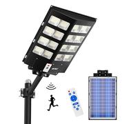 JAYNLT Y-3000W Lampione Solare Led Esterno, 6500K Lampada Stradale Solare con Sensore Movimento, IP67 Impermeabile Faro Stradale con Pannello Solari Cortile, Garage