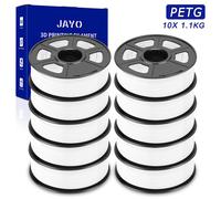 JAYO 10KG Bianco PETG 1,75mm Filamento per stampante 3D 1,1KG Hohe Zähigkeit FDM
