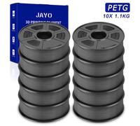 JAYO 10KG Grigio PETG 1,75mm Filamento per stampante 3D 1,1KG Elevata tenacità