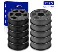 JAYO 10KG PETG Nero Grigio 1,75mm Filamento per stampante 3D Bobina di cartone