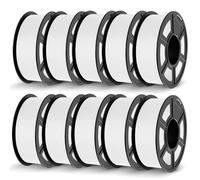 JAYO - Filamento PETG 1,75 mm bianco 1,1 kg*10, filamento per stampante 3D a ferita nuda, precisione dimensionale +/- 0,02 mm, per la maggior parte delle stampanti 3D FDM